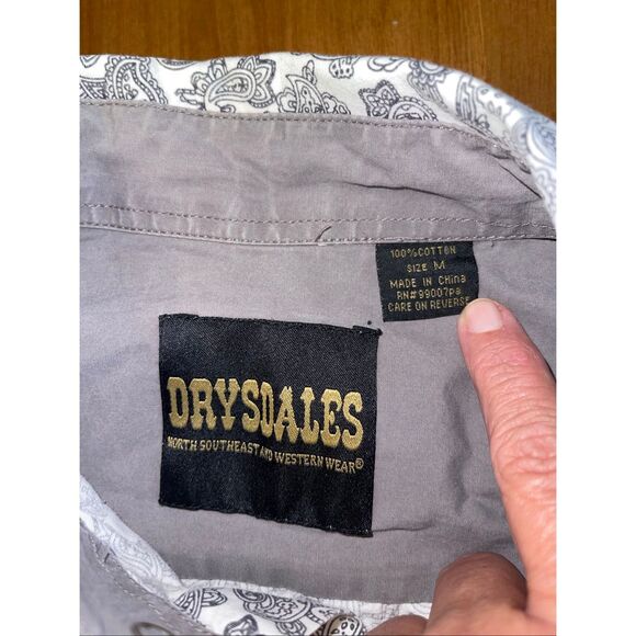 Drysdales Vintage Western Button Up Pearl Snap Men’s Size Medium - Picture 3 of 6